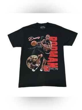 Dennis Rodman 5 Time World Champ Graphic  Chicago Bulls NBA TEE